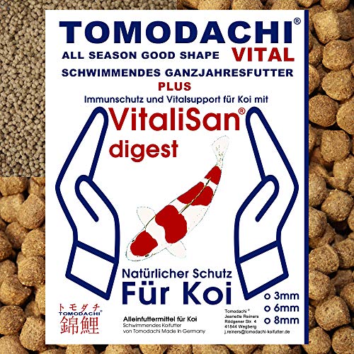 Koifutter, Schwimmfutter, Vitalfutter für Koi mit Monoglyceriden für Koigesundheit, Immunschutz, Stoffwechsel, Verdauung, überdurchschnittliche Futterverwertung, Tomodachi All Season Vital 6mm 10kg Koifutter, Schwimmfutter, Vitalfutter für Koi mit Monoglyceriden für Koigesundheit, Immunschutz, Stoffwechsel, Verdauung, überdurchschnittliche Futterverwertung, Tomodachi All Season Vital 6mm 10kg von Tomodachi