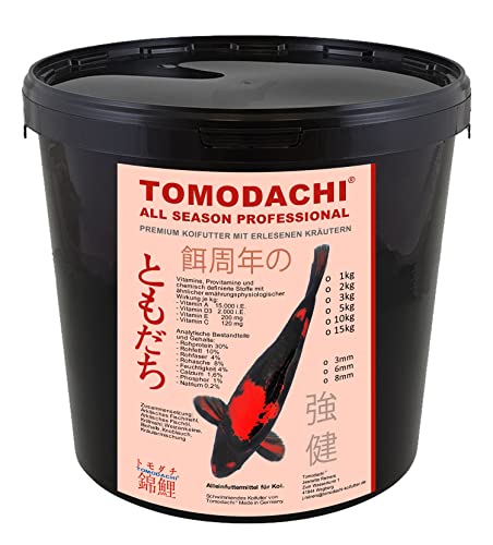 Koifutter Jumbo Koi Schwimmfutter Energiefutter große Fische Koi Futter leicht verdaulich arktische Rohstoffe 8mm 5kg Eimer von Tomodachi