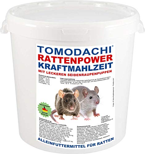 Tomodachi Rattenfutter mit tierischen Proteinen in Form von Seidenraupen, Alleinfutter für die Ratte mit Erbsenflocken, Möhrenflocken, Rattenpower Kraftfutter 1kg Eimer Tomodachi Rattenfutter mit tierischen Proteinen in Form von Seidenraupen, Alleinfutter für die Ratte mit Erbsenflocken, Möhrenflocken, Rattenpower Kraftfutter 1kg Eimer von Tomodachi