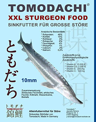 Tomodachi Störfutter extragroß 10mm Energiefutter für Störe, Störsinkfutter deutsche Top Qualität, Premium Störfutter perfekt für das ganze Jahr, energiereich, hochverdaulich, arktische Rohstoffe 5kg von Tomodachi