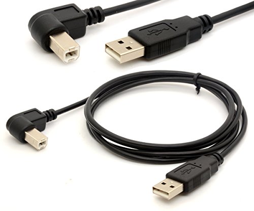 Tomost 1.5M Druckerkabel USB 2.0 A Stecker rechtwinklig Zündkabel 480 Mbps High Speed-Kabel-Adapter Scanner Verlängerungskabel nach B (LEFT) von Tomost