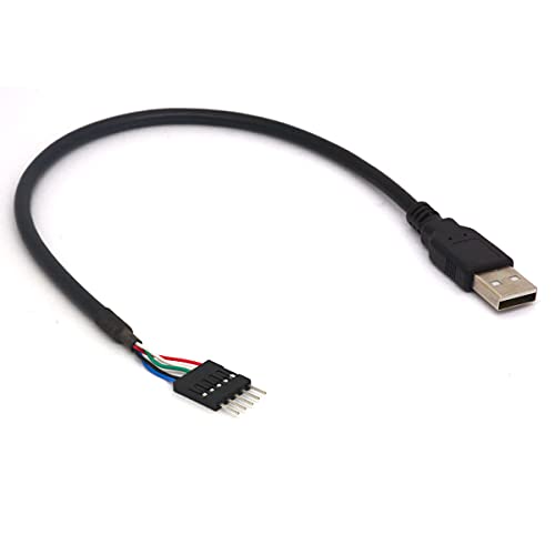 5-poliger Motherboard-Header auf USB-A-Kabel, Dupont IDC 5-poliger Stecker auf USB 2.0-Stecker, Verlängerungsadapterkabel (2 Stück) von Tomost