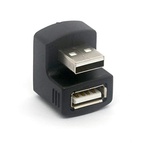 Abgewinkelter USB-Adapter, 180 Grad, Stecker auf Buchse, USB 2.0 Adapter, USB 2.0, Typ A, Konverter-Anschluss für enge Passform von Tomost