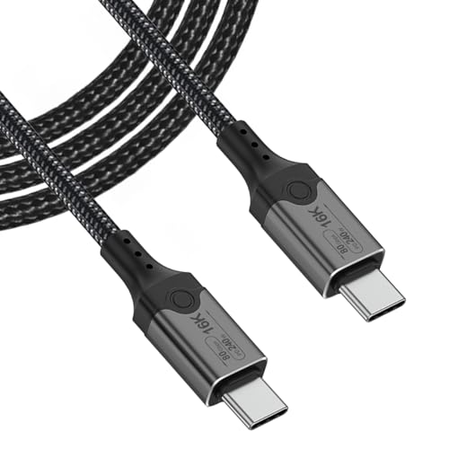 Tomost 80Gbps USB5 USB C Kabel Kompatibel mit Thunderbolt 5 Unterstützung 240W PD schnelle Aufladung 16K/ 8K@60Hz Video Display für Thunderbolt 4/USB4 MacBooks, eGPU, Laptops, Monitor (2meter) von Tomost