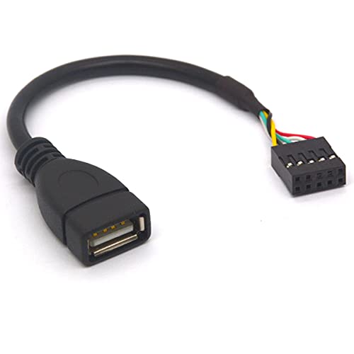 Tomost 9-polige USB-Motherboard-Buchsenleiste auf USB-2.0-Typ-A-Buchse, 2 Stück von Tomost