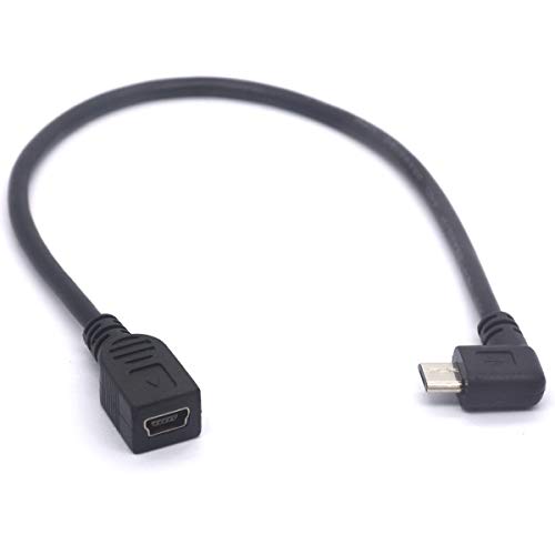 Tomost Mini-USB-Buchse auf Micro-USB-Kabel, links, 90-Grad-B-Micro-USB-Stecker auf Mini-Buchse, Adapter für MP3-Kamera (links) von Tomost