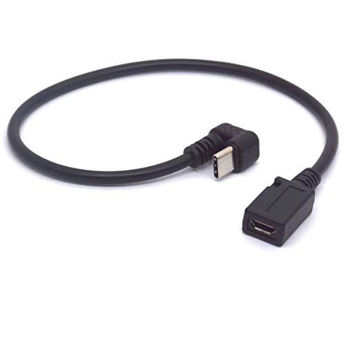 Tomost U-förmiges Typ-C-auf-Micro-USB-Kabel, 180-Grad-Winkel, USB-C-Stecker auf Micro-USB-Buchse, Powerline-Gaming-Kabel-Adapter, unterstützt Laden und Synchronisieren (25 cm) von Tomost