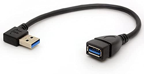 Tomost USB 3.0 Verlängerungskabel unten Winkel 90 Grad Adapter Typ A Stecker für weibliche Hochgeschwindigkeitsverbindung, Super schnelle 5Gbps Datenübertragung Sync Ladegerät Leitung (LEFT) von Tomost