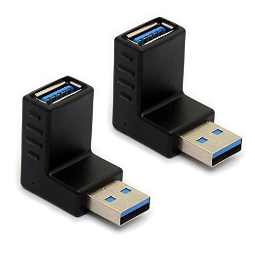 USB 3.0 Adapter 90 Grad rechtwinklig Gender Wechsler USB Anschluss Typ A Vertikal männlich zu weiblicher Extender L-Form Stecker 2Stk (DOWN) von Tomost