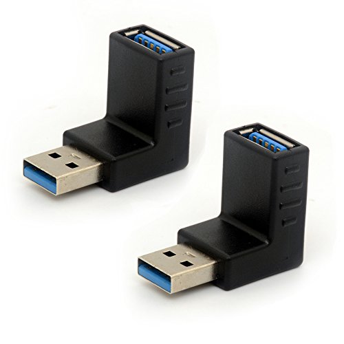 USB 3.0 Adapter 90 Grad rechtwinklig USB-Anschluss Typ A Stecker auf Buchse Extender Plug 2Pcs (UP) von Tomost