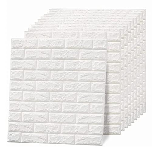 10 Stück 3D Wall Panels, White Brick Printable 3D Wallpaper Stick and Peel, Self Adhesive Faux Brick Paneling for Bedroom Bathroom Kitchen 10 Stück 3D Wall Panels, White Brick Printable 3D Wallpaper Stick and Peel, Self Adhesive Faux Brick Paneling for Bedroom Bathroom Kitchen von Tomotato