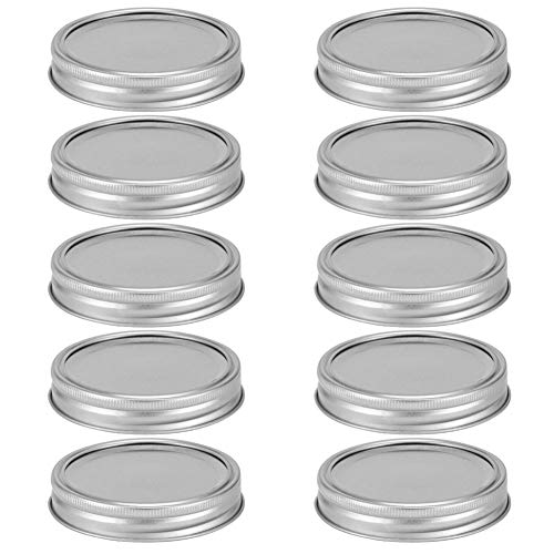 10 Stück Schraubdeckel für Gläser, Runde Edelstahl Schraubdeckel für Einmachgläser Auslaufsichere Verschlussdeckel für Lebensmittelbehälter zum Verschließen von Lebensmittelbehältern(86mm Silber) von Tomotato
