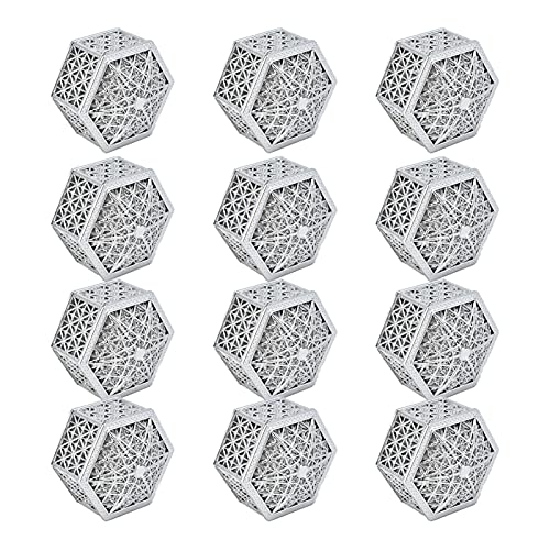 Tomotato 12 Stück Party Favor Box, Kunststoff Ausgehöhlte Hochzeit Gastgeschenke Case für Weihnachten, Brautparty, Geburtstag Dekoration, Hochzeitsbevorzugungen(Silberhex) von Tomotato