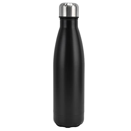 17oz Isolierte Wasserflasche, Edelstahl Thermosflasche mit schmaler Öffnung, Sport Wasserflaschen Halten Getränke Heiß und Kalt für Schule Camping Wandern Reisen (Matt schwarz) von Tomotato