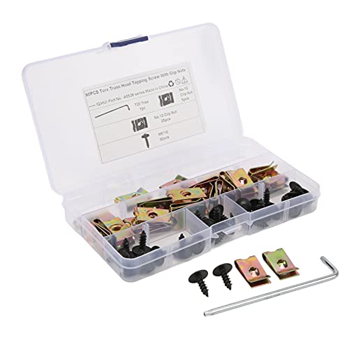30 Sätze Blechmuttern Befestigung Clips M5x16mm Edelstahl Schraube Mutter Clip Kit mit Schraubenschlüssel, U Typ Karosserieschrauben Kotflügelclip für Auto KFZ Zubehör von Tomotato