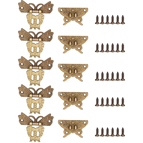 5 Stück Vintage Vorhänge Schloss Hasp, 53x60CM Dekorative Schmetterlings Förmige Verschluss mit Schrauben, Tor Haspe Latch für Möbel Holzkiste Schmuck koffer Schrank Hand 5 Stück Vintage Vorhänge Schloss Hasp, 53x60CM Dekorative Schmetterlings Förmige Verschluss mit Schrauben, Tor Haspe Latch für Möbel Holzkiste Schmuck koffer Schrank Hand von Tomotato