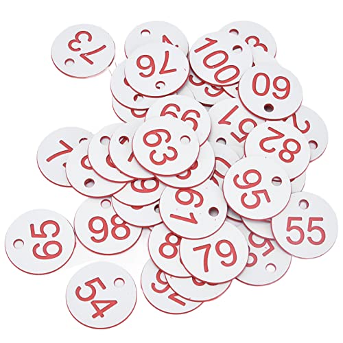 50pcs Bienenstufe Nummerierte Tags, 3.5 cm Runde ABS Digital Bienenstufe Zeichen, Bienenstock Tracking Marker Etiketten mit Loch zur Identifizierung und Verwaltung (Weiß 51-100) von Tomotato