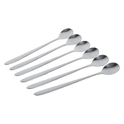 6pcs Dinner Löffel Set, 18,6x3cm Edelstahl Esslöffel Langgang mit Eis Dessert Löffel, Espresso Rührlöffel für Heimküchen Restaurant von Tomotato