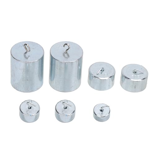 7PCS Hooked Gewichtssatz, 10g 20g 50g 200g, Kalibrierung Chromstahlhakengewicht mit Aufbewahrungsbox für Allgemeine Wissenschaft und Physiklaborarbeit von Tomotato