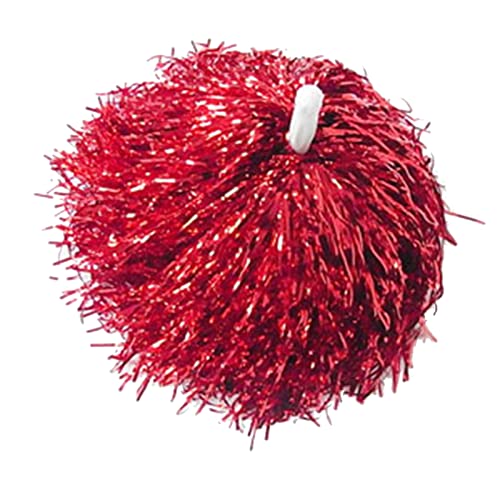 Cheerleading Pom Poms, Metallic Folie Teamgeist Cheering Requisiten mit geradem Griff für Aerobic Tanzen Sport Spiel Fußball Club Dekoration(Rot) von Tomotato