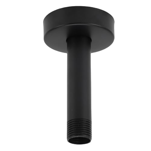 Dusch arm mit Flansch, 10x7.5cm G1/2 Edelstahl Top Decke Angebrachter Niederschlags Dusche Gerader Arm Verlängerung Rohr für feste Dusch Kopf (Schwarz) von Tomotato