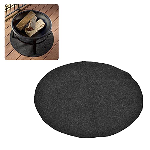 Feuerschale Matte 68cm Grillmatte Feuerhemmende Rutschfeste Bodenmatte, Rund Feuerfeste Grillteppich BBQ Bodenschutzmatte von Tomotato