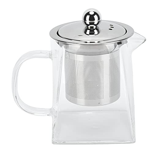 Teekanne Glas, Teekanne mit Abnehmbarem Edelstahl Siebeinsatz Hitzebeständigem Klarglas Glaskanne für Losen Tee(350ml/11.8oz) von Tomotato