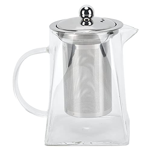 Teekanne Glas, Teekanne mit Abnehmbarem Edelstahl Siebeinsatz Hitzebeständigem Klarglas Glaskanne für Losen Tee(750ml/25.4oz) von Tomotato