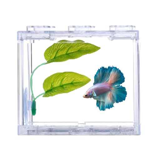 Mini Aquarium, Miniatur Desktop Betta Fisch Tank aus Kunststoff Tragbar Stapelbar Kleines TropischeAquarien für Hause Büro Teetisch Dekor von Tomotato