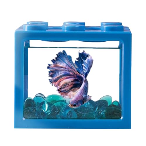 Mini Aquarium, Miniatur Desktop Betta Fisch Tank aus Kunststoff Tragbar Stapelbar Kleines TropischeAquarien für Hause Büro Teetisch Dekor von Tomotato