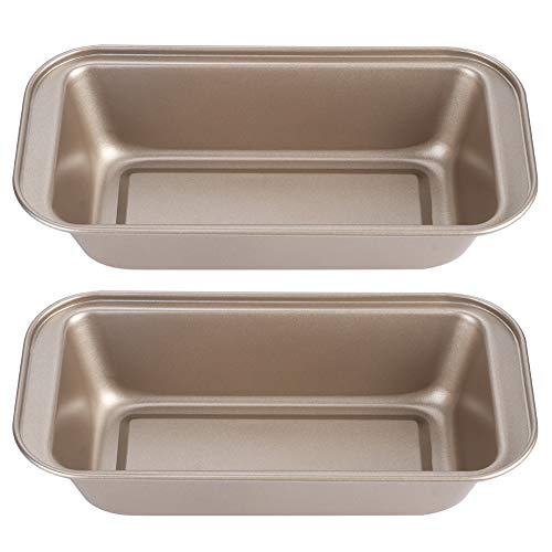 Lange Brotbrotpfanne, 25.5x13.2x6cm Kohlenstoffstahl Rechteck Toast Laibpfanne, Non Stick Gebäck Backform Schicht für Ofenbacken (Golden) von Tomotato