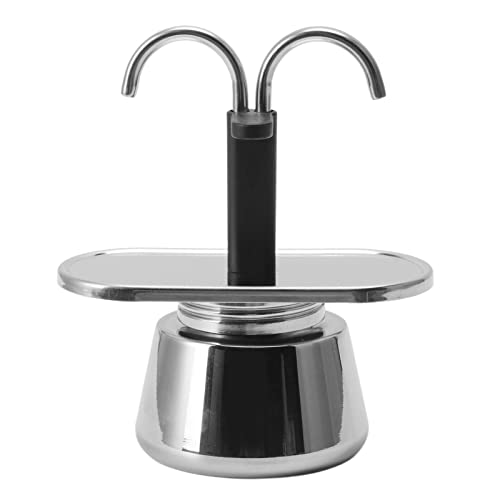Tomotato 2 Tassen Espressomaschine, 100 ml Edelstahl Express Moka Kanne Doppelrohr Mokka Pot Klassische Italienische Espressokocher für Zubereitung Kaffee von Tomotato