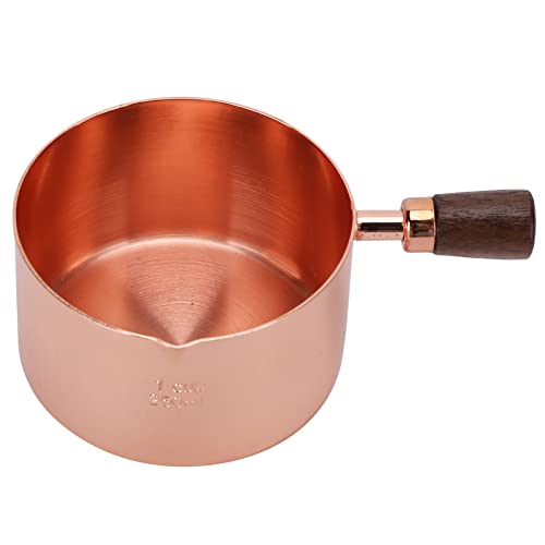 Mini Stielkasserolle, Roségold Saucenpfännchen Edelstahl Butterwärmer Pfanne Antihaft Schokolade Schmelztopf mit Ausgießer und Holzgriff für Heimküche Kochutensilien(1 Tasse) von Tomotato