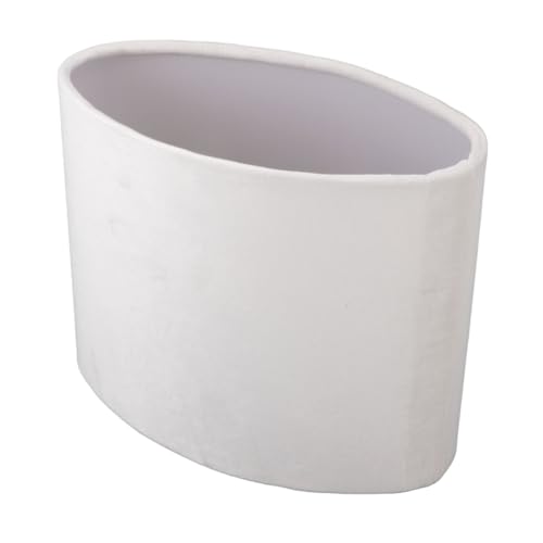 Ovaler Lampenschirm, 12.5×18×23cm Moderner Lampenschirm aus Stoff Universal E27 E14 Kleine Lampenabdeckung für Tisch und Boden Nachttischlampen (Weiß) von Tomotato