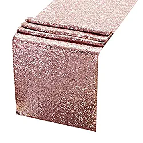 Pailletten Tischläufer, 30 x 300cm Lange Tischläufer Glitzernde Glänzende Polyester Tischdecke für Hochzeit, Geburtstag, Party, Heimtisch Dekoration(Roségold) von Tomotato