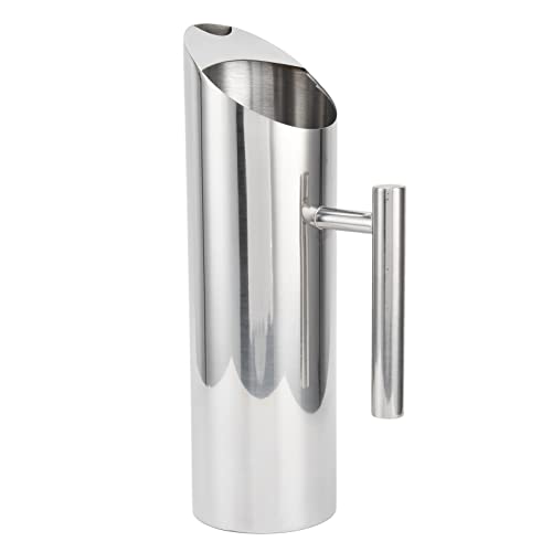 Pichet en 304 Acier Inoxydable, 1,5/2L Pichet à Eau en Métal Argenté avec Poignée, Pichet à Café Profilé pour Boissons Thé Glacé Jus Lait (1.5L) von Tomotato