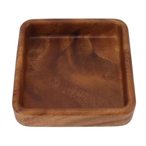 Serviertablett aus Holz, Obstteller aus Walnussholz Dekorative Serviertabletts für Snacks, Frühstück, Kaffee, Tee, Vorspeisen(Quadratisch 15x15cm) von Tomotato