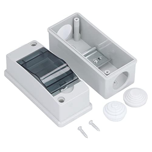 Sicherungskasten Aufputz, IP65 Wasserdichte Verteilerkasten Aufputz mit Transparenter Kunststoff Abdeckung, Aufputzverteiler für Garten oder Außenbereichen (2 Module) von Tomotato