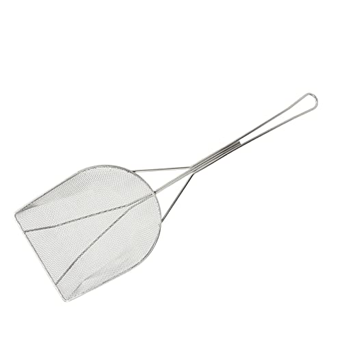 Sieb Skimmer, Edelstahl Friteusen Skimmer Schöpfkelle mit Langem Griff, Feinmaschiges Sieb Skimmer für die Küchen Fritteuse, zum Abschäumen von Fett und Schaum(5.9x18.3 Zoll) von Tomotato