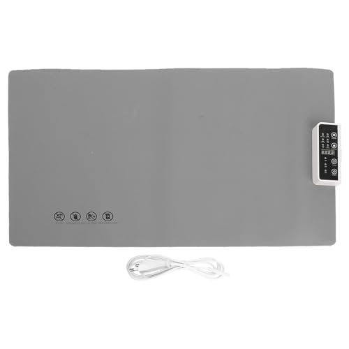 Silicon Elektrische Wegeming Matte, faltbares Heizungsfutterpolster Elektrisches Erwärmungsschale mit 5 Temperaturniveaus und Timer, um die Mahlzeiten warm, 60 x 37 cm (Grau) von Tomotato