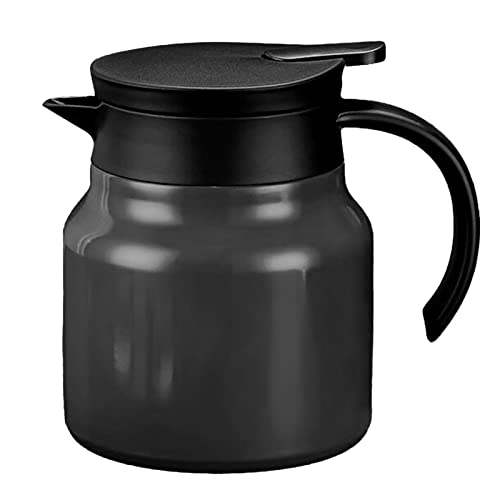 Thermo Kaffeekaraffe, 34 Unzen/1 L Isolierte Teekanne Edelstahl Isolierkanne Kaffeespender mit Herausnehmbarem Tee Ei(Schwarz) von Tomotato