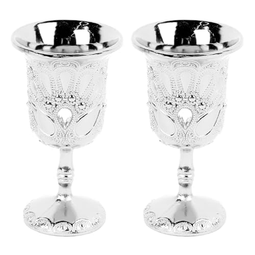 Tomotato 2 Stück Vintage Martini Gläser, Kleines Metall Geprägtes Dekoratives Weinglas Silber Cocktailbecher Bar Trinkgläser für Zuhause, Bar, Restaurant, Party Tomotato 2 Stück Vintage Martini Gläser, Kleines Metall Geprägtes Dekoratives Weinglas Silber Cocktailbecher Bar Trinkgläser für Zuhause, Bar, Restaurant, Party von Tomotato