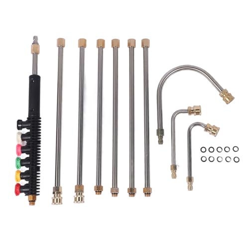 Tomotato 4000 PSI Hochdruckreiniger Verlängerungsstab Kit mit Sprühdüsenspitzen, 30 Grad 90 Grad U Förmig Gebogene Stange Hochdruckreiniger Lanze mit 1/4 Zoll Anschluss Sprühdüse von Tomotato