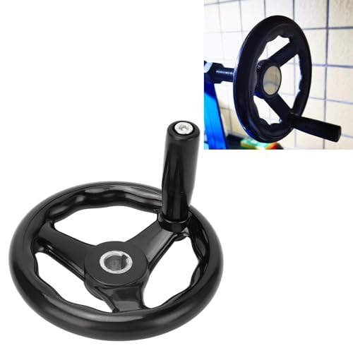 Tomotato Drehbank Handrad, 16x160mm Rundes Handrad mit 3 Speichen und Drehbarem Knaufgriff für Fräsmaschinen und Schleifmaschinen von Tomotato