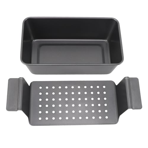 Tomotato Fleischkastenform Rechteckig Brotbackform, Kohlenstoffstahl Kastenform mit Herausnehmbarem Hubtablett, Antihaftbeschichte Hackbratenform zum Backen von Brot, Kuchen, Quiche und Lasagne von Tomotato