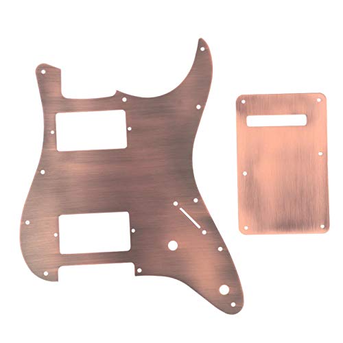 Tomotato HH Pickguard, Metal Gitarre Schlagbrett Scratch Plate Set, 11 Löcher Loaded Prewired Pickguard mit Rückseitiger Abdeckung für Strat Stratocaster Modern Style Gitarrenteile von Tomotato