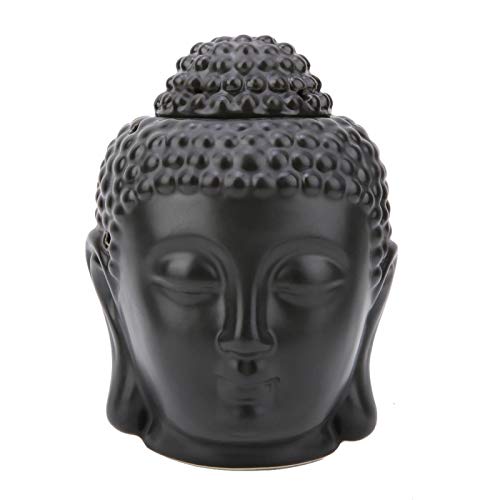 Handarbeit Räucherstäbchen Schwarzer Buddha Kopf geformt Ätherisches Öl Brenner Diffusor Kerzenhalter Räucherstäbchenhalter Raumduft Handwerk Räucherwerk Ornament von Tomotato
