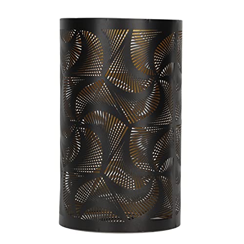 Kleiner Lampenschirm, E27 E26 Schwarzer Geschnitzter Windmühlenschatten Ausgehöhlter Metall Lampenschirm für Tischlampe, Schlafzimmer, Nachttisch Dekoration, 4,7 x 7,9 Zoll von Tomotato