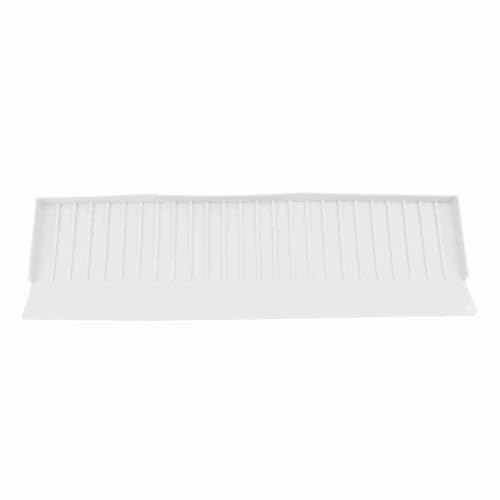 Tomotato Silikone Spülenkanten-Schutzmatte, Erweiterbar 20x4 Zoll Spritzwassergeschützt Küchenarbeitsplatte Schutz mit Rutschfester Textur, 5-Grad Neigung für Küchenspüle und Badew (Weiß) von Tomotato