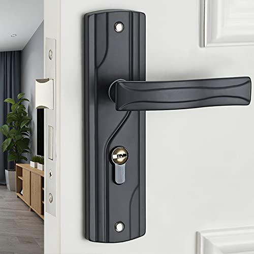 Tomotato Türgriff Schloss, Manganstahl Schwarze Türhebelschloss Set Universal Innentürgriff mit Schloss und Schlüssel für Schlafzimmer, Badezimmer, Zuhause Tomotato Türgriff Schloss, Manganstahl Schwarze Türhebelschloss Set Universal Innentürgriff mit Schloss und Schlüssel für Schlafzimmer, Badezimmer, Zuhause von Tomotato